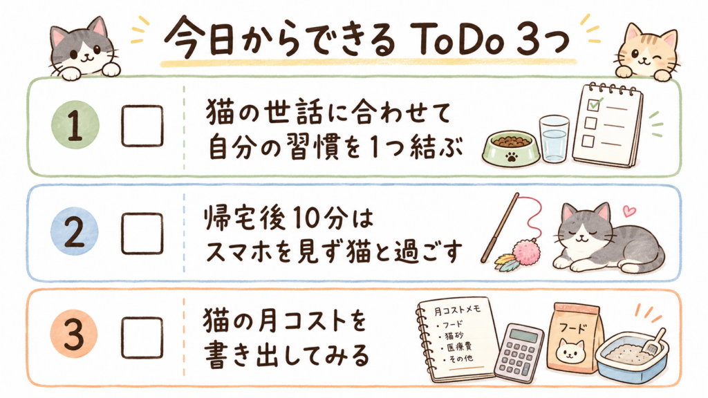 猫との暮らしを習慣化に活かす3つの小さなタスク