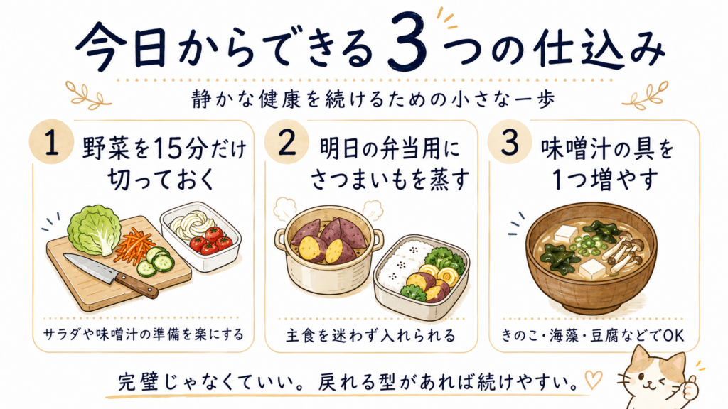 食生活を整えるために今日からできる3つの小さな行動