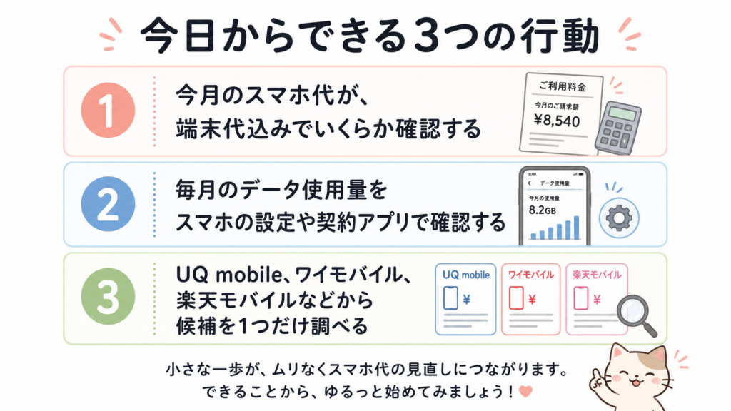 スマホ代を節約するために今日からできる3つの確認項目